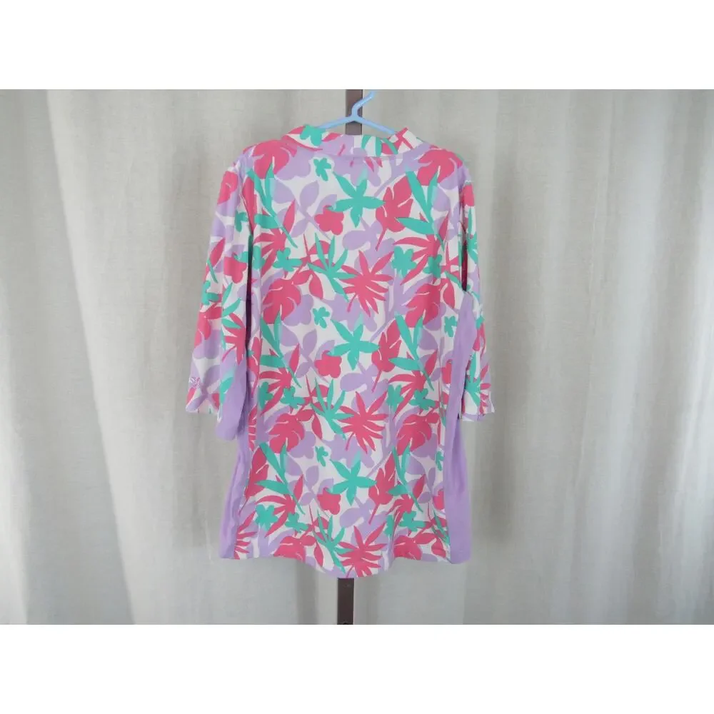 Coolibar Kid's Sandshark Long Sleeve Surf Shirt UPF 50+ Youth XL Pink Purple